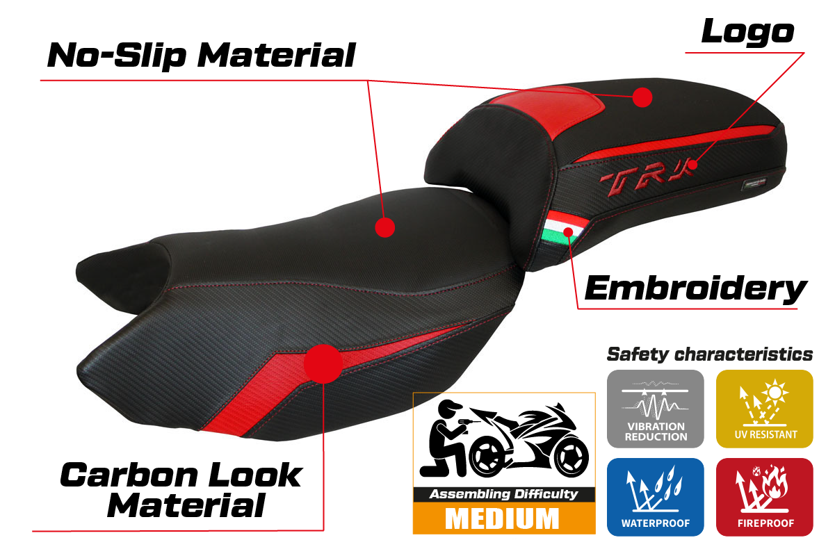 Benelli TRK 502 2017-2025 Seat Cover Tappezzeria Italia TPZ in Red Black