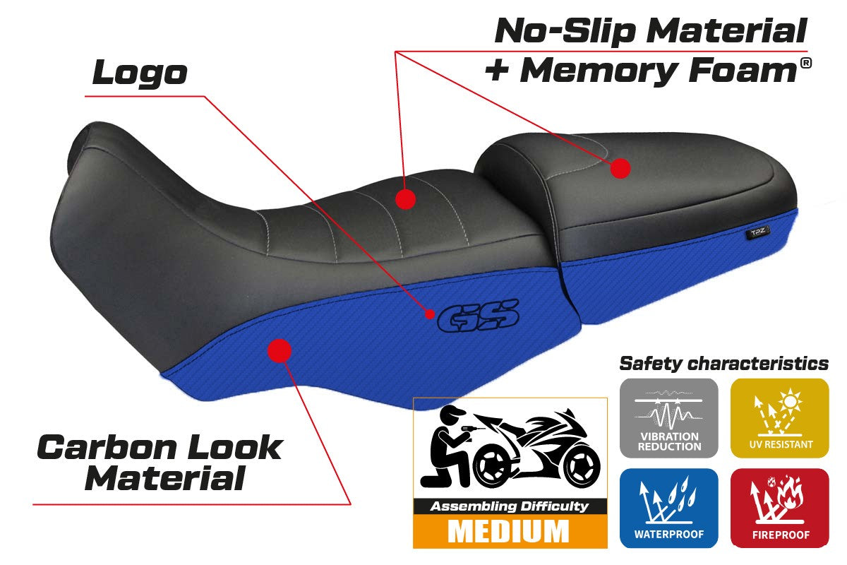 BMW R1100GS R1150GS 1994-2003 Seat Cover TPZ Italia Comfort Blue Black