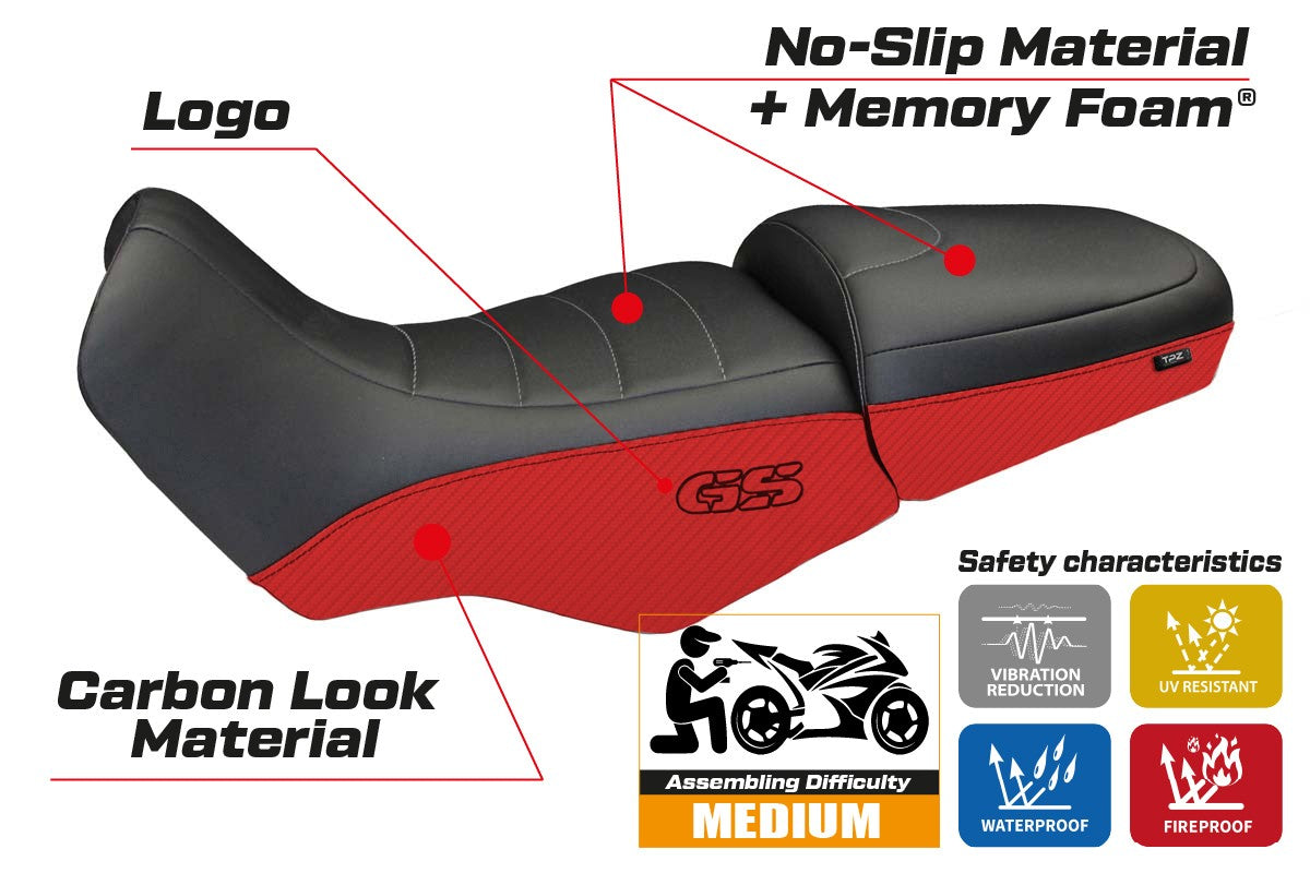 BMW R1100GS R1150GS 1994-2003 Seat Cover TPZ Italia Comfort Red Black