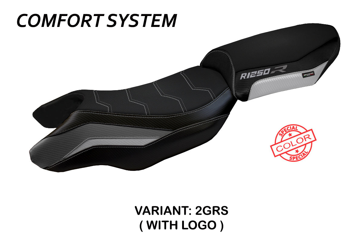 BMW R1250R 2019-2025 Seat Cover Tappezzeria Italia TPZ Comfort in Grey, Silver and Black