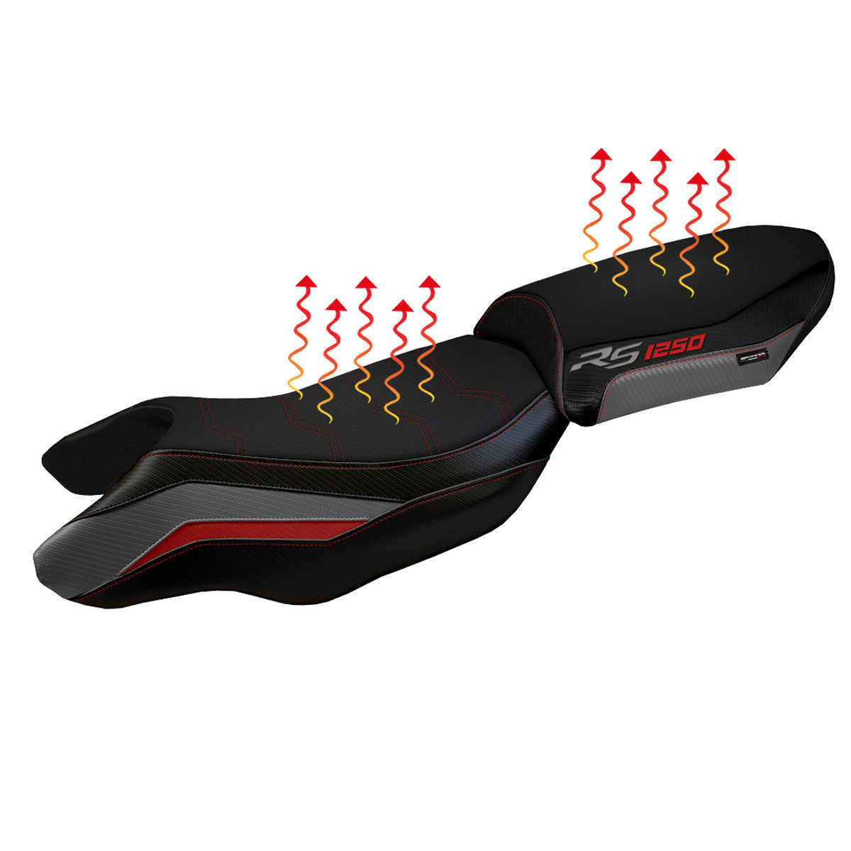 BMW R1250RS 2020-2024 Comfort Heated Seat Cover Tappezzeria Italia TPZ Grey Red