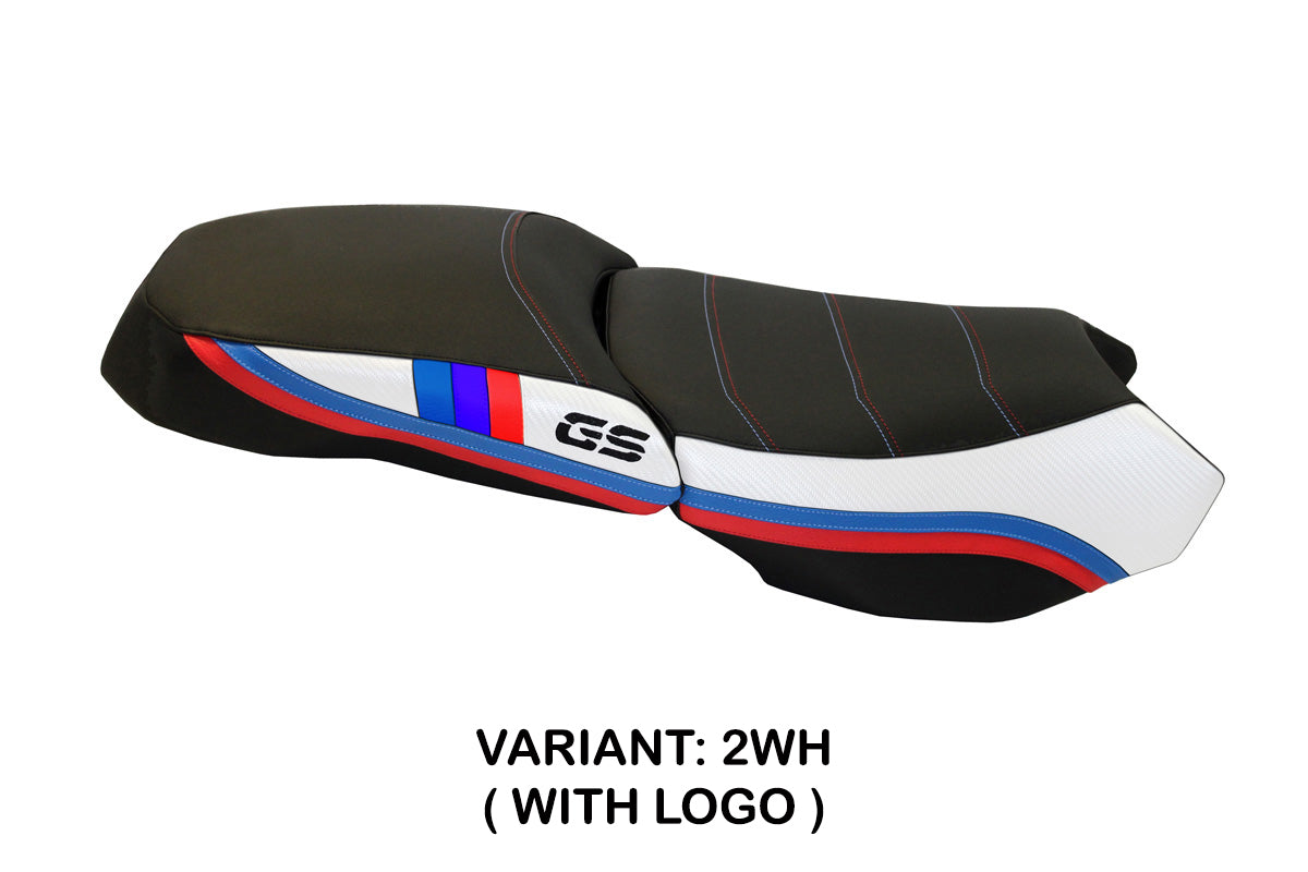 Funda de asiento Tappezzeria Italia TPZ para BMW R1200GS Adventure 2013-2018 en blanco