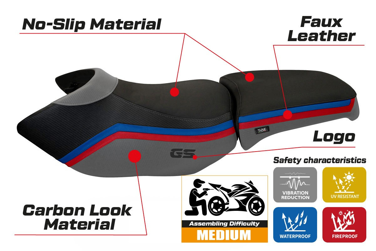 BMW R1200GS ADV 2006-2012 Seat Cover TPZ Italia Grey Black SE