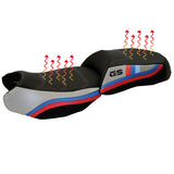 Funda de asiento BMW R1200GS 2013-2018 Tappezzeria Italia TPZ Comfort calefactable en plata y negro