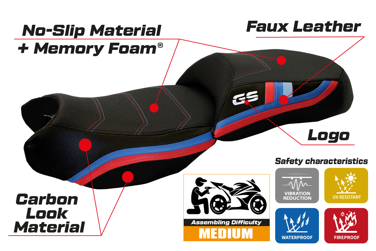 BMW R1200GS 2013-2018 Seat Cover Tappezzeria Italia TPZ Comfort in Black