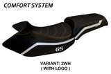 Funda de asiento BMW R1200GS 2005-2012 Tappezzeria Italia TPZ Comfort en blanco y negro