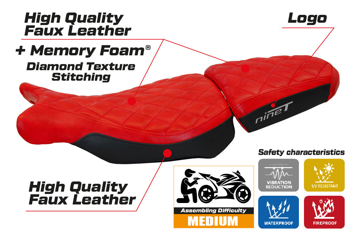 BMW R1200 NINE T SCRAMBLER 2014-2024 Seat Cover TPZ Italia Comfort Red