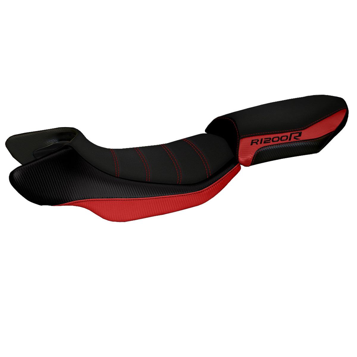 Funda de asiento BMW R1200R 2015-2018 Tappezzeria Italia TPZ Comfort en rojo y negro