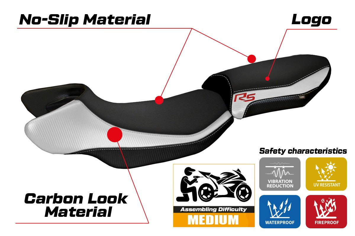 BMW R1200RS 2015-2019 Seat Cover TPZ Italia White Black