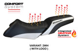Funda de asiento calefactable Comfort BMW R1200RT 2006-2013 Tappezzeria Italia TPZ en blanco y negro