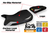 Funda de asiento BMW S1000R 2021-2025 Tappezzeria Italia TPZ en plata y negro