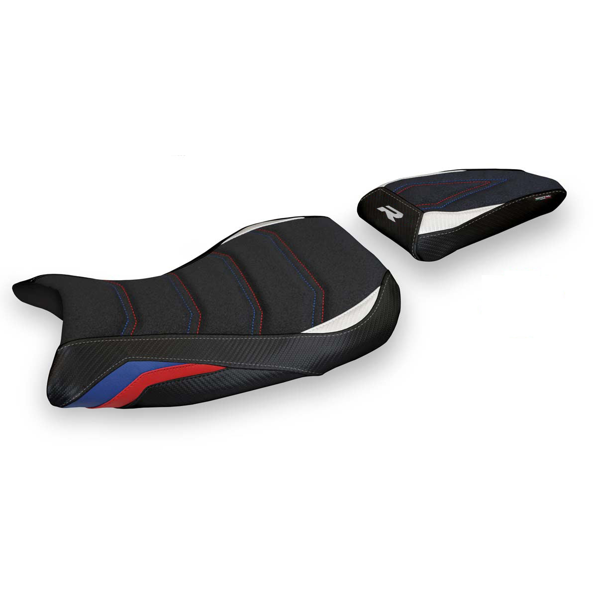 BMW S1000R 2021-2026 Seat Cover Tappezzeria Italia TPZ Ultragrip in HP Blue, Red and White