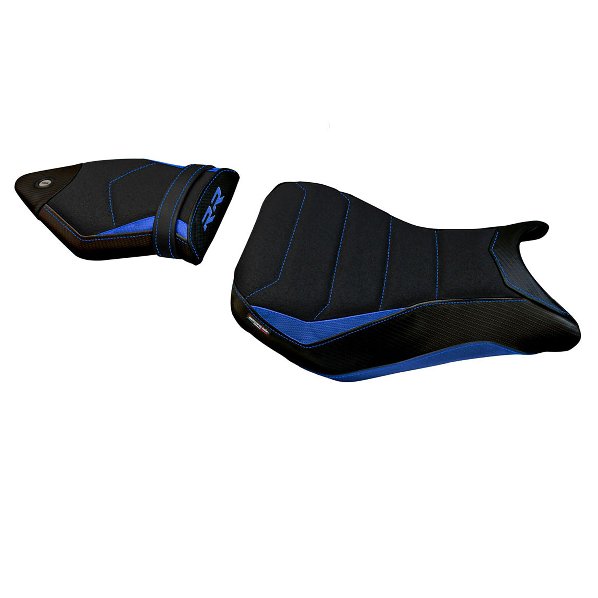 BMW S1000RR 2015-2018 Seat Cover Tappezzeria Italia TPZ Ultragrip in Blue and Black