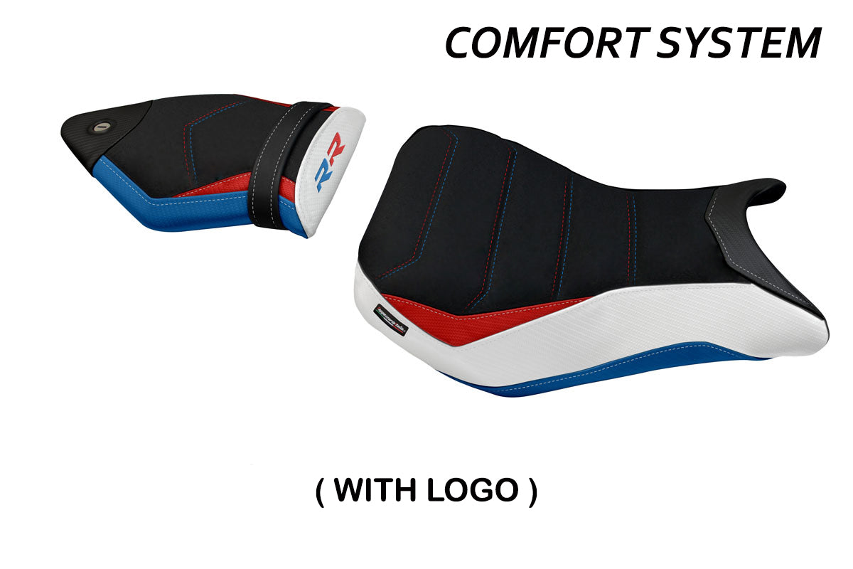 BMW S1000RR 2015-2018 Seat Cover Tappezzeria Italia TPZ Comfort in HP Red and Blue