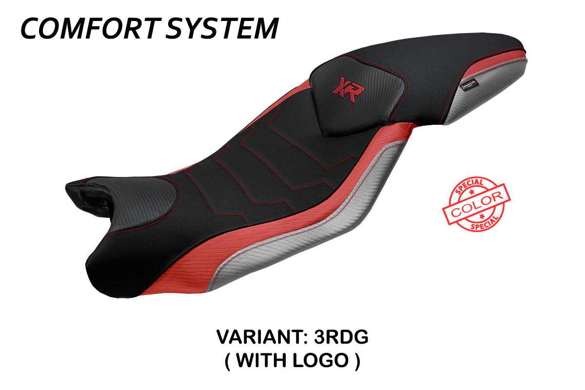 Funda de asiento BMW S1000XR 2015-2019 Tappezzeria Italia TPZ Comfort en rojo y gris