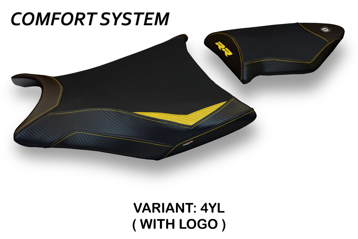 BMW S1000RR 2009-2011 Seat Cover Tappezzeria Italia TPZ Comfort in Yellow and Black