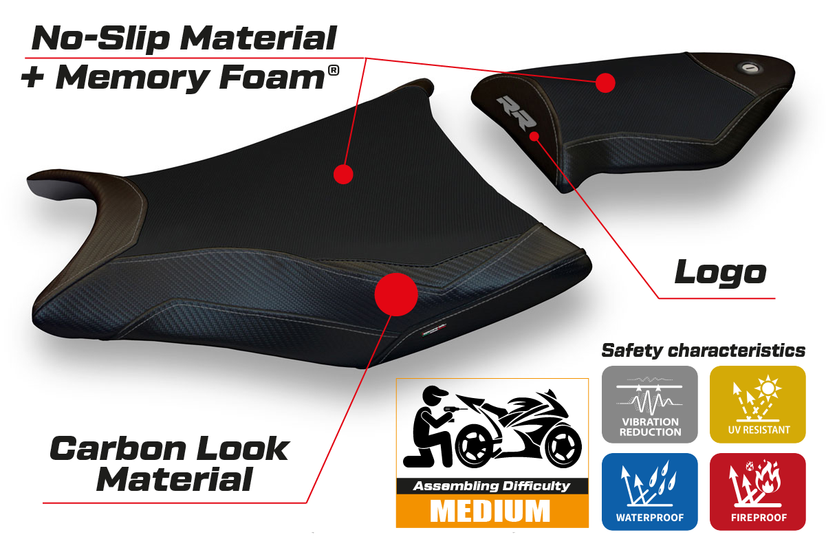 BMW S1000RR 2009-2011 Seat Cover Tappezzeria Italia TPZ Comfort in Black