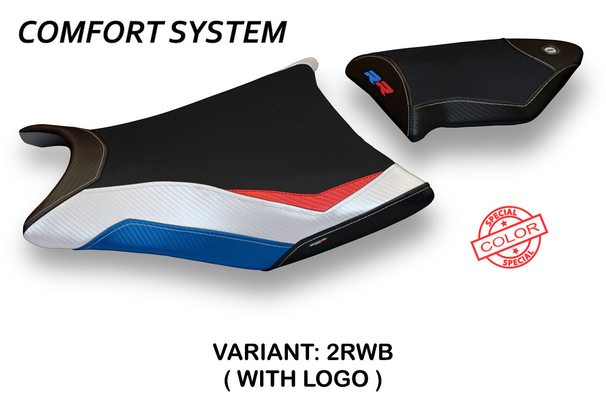 BMW S1000RR 2009-2011 Seat Cover Tappezzeria Italia TPZ Comfort in HP Red, White and Blue