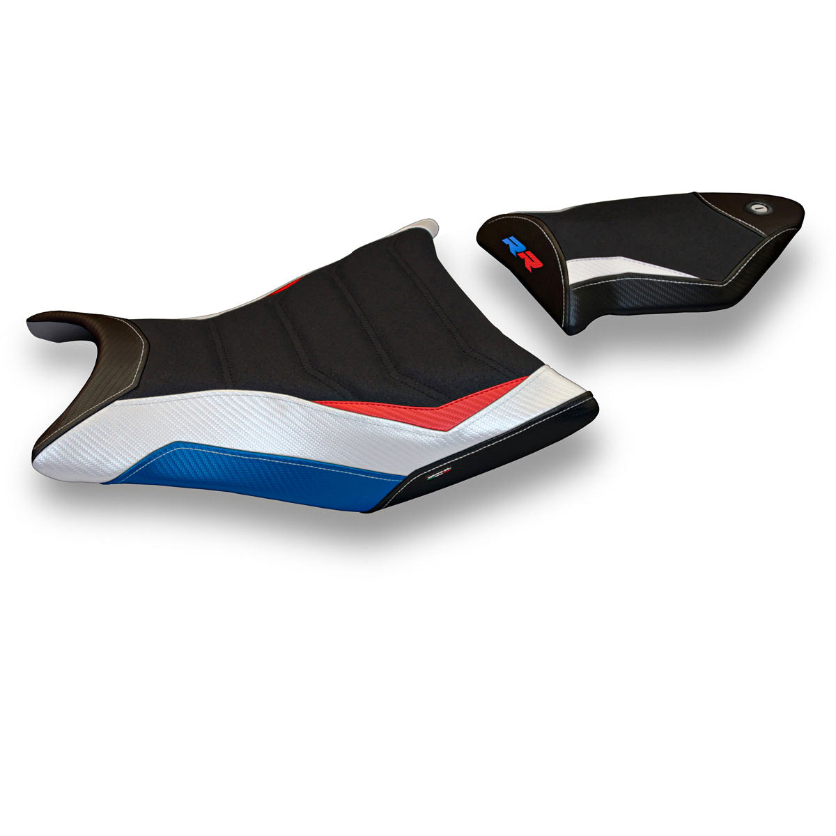 BMW S1000RR 2009-2011 Seat Cover Tappezzeria Italia TPZ Ultragrip in HP Red, White and Blue