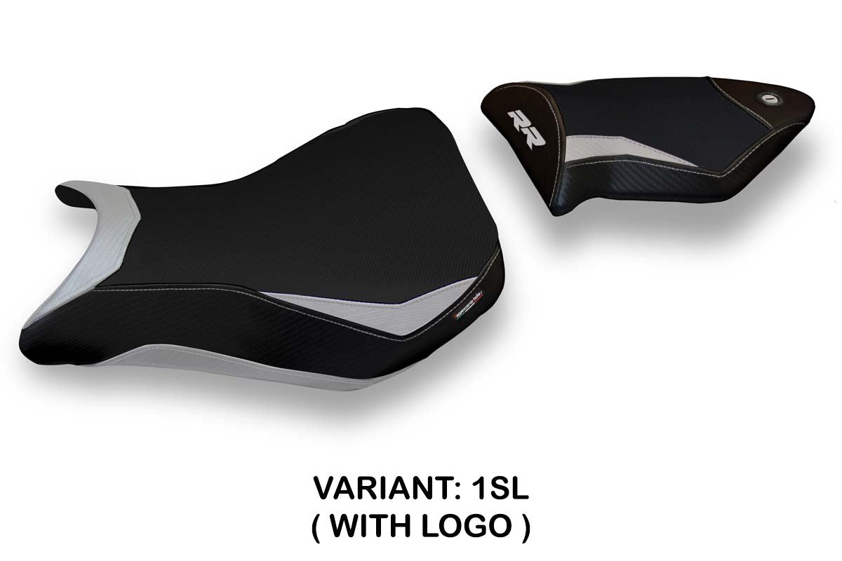 Funda de asiento BMW S1000RR 2012-2014 Tappezzeria Italia TPZ en plata y negro