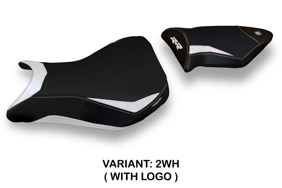 Funda de asiento para BMW S1000RR 2012-2014 Tappezzeria Italia TPZ en blanco y negro