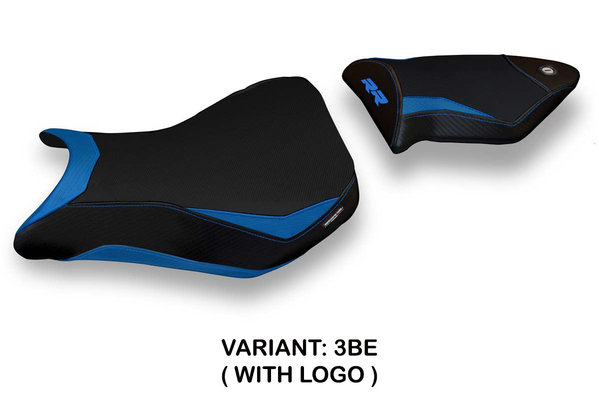Funda de asiento para BMW S1000RR 2012-2014 Tappezzeria Italia TPZ en azul y negro