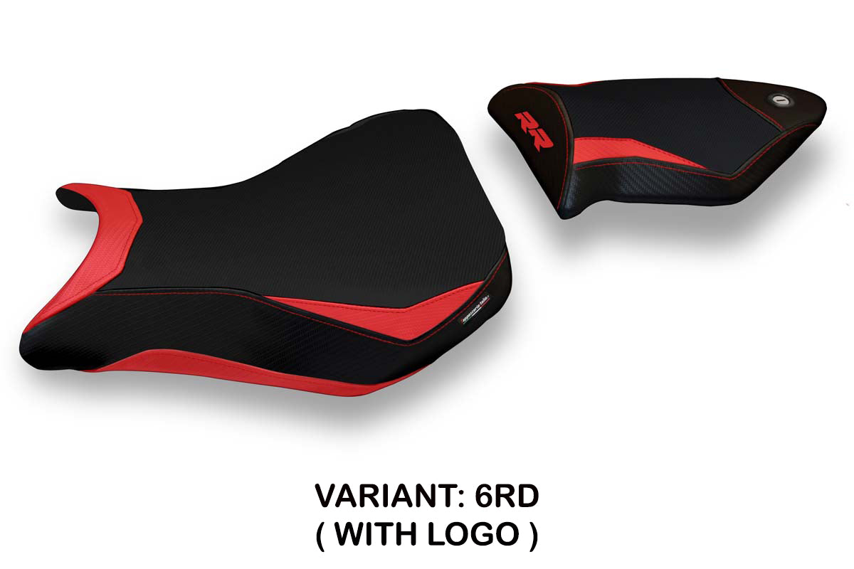 Funda de asiento BMW S1000RR 2012-2014 Tappezzeria Italia TPZ en rojo y negro
