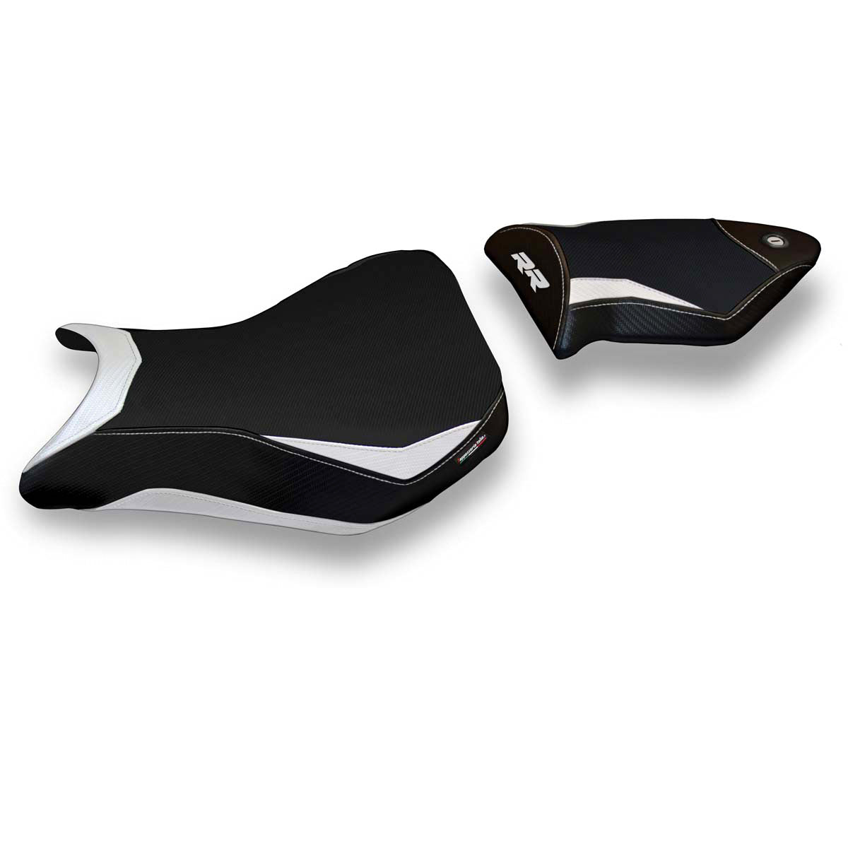 Funda de asiento BMW S1000RR 2012-2014 Tappezzeria Italia TPZ Comfort en blanco y negro