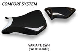 Funda de asiento BMW S1000RR 2012-2014 Tappezzeria Italia TPZ Comfort en blanco y negro
