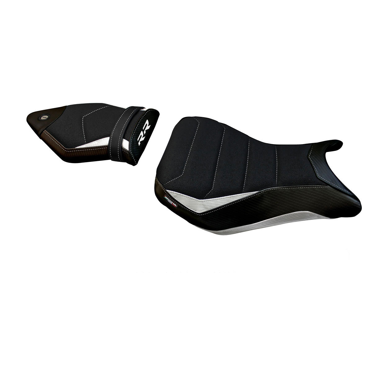 BMW S1000RR 2012-2014 Seat Cover Tappezzeria Italia TPZ Ultragrip in White and Black