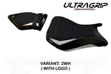 Funda de asiento BMW S1000R 2014-2020 Tappezzeria Italia TPZ Ultragrip en blanco y negro
