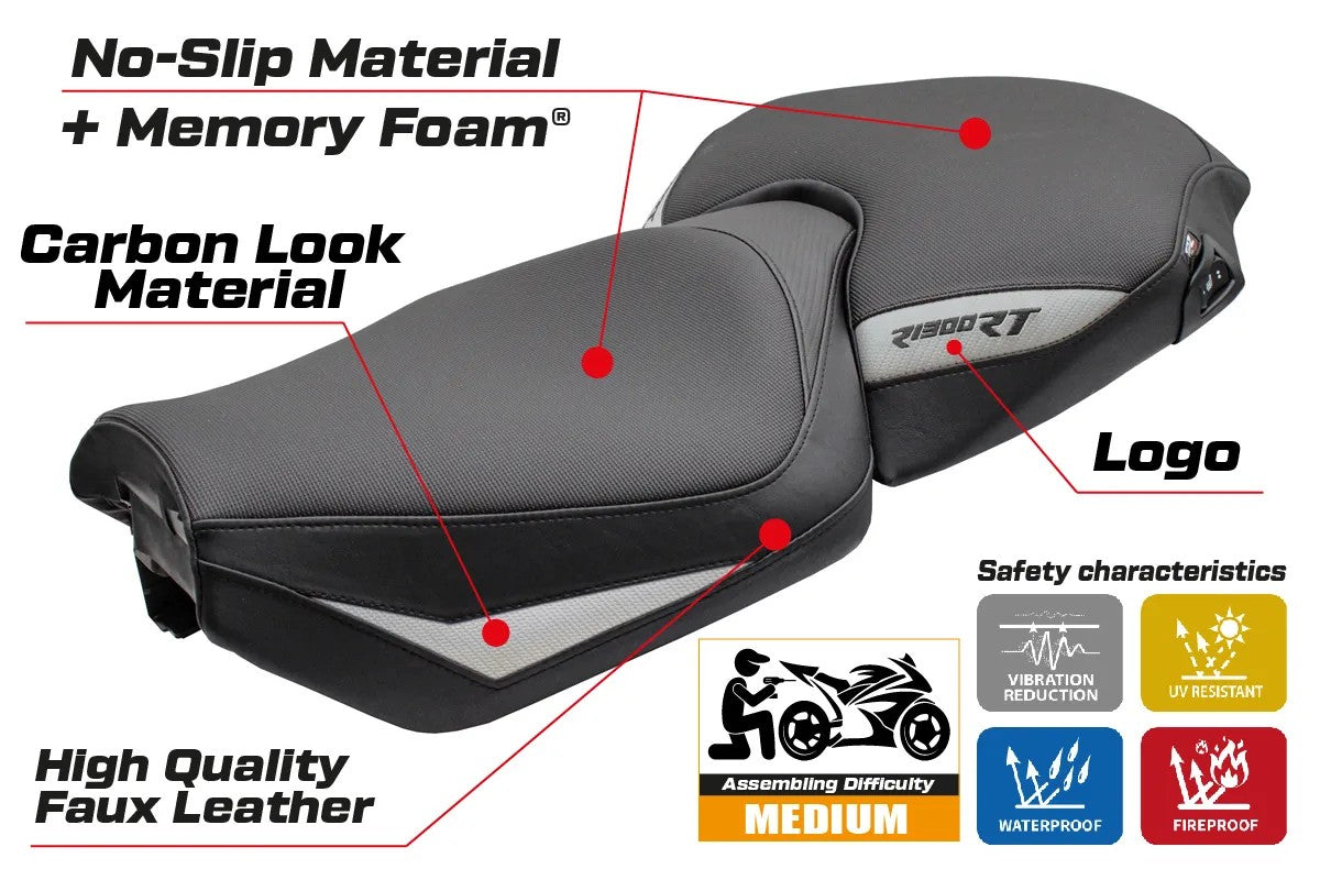 BMW R1300RT 2025-2026 Seat Cover TPZ Italia Comfort Silver Black