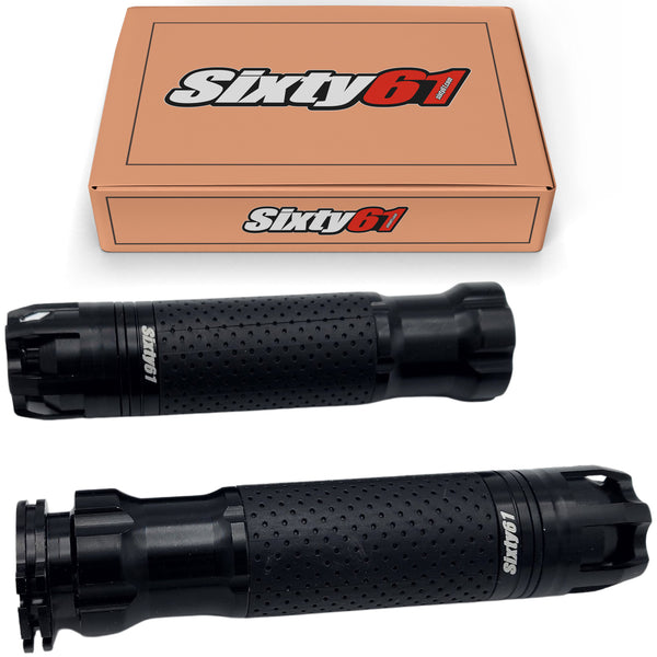 Kawasaki Ninja and Z Black Aluminum Comfort Rubber Grips | Sixty61