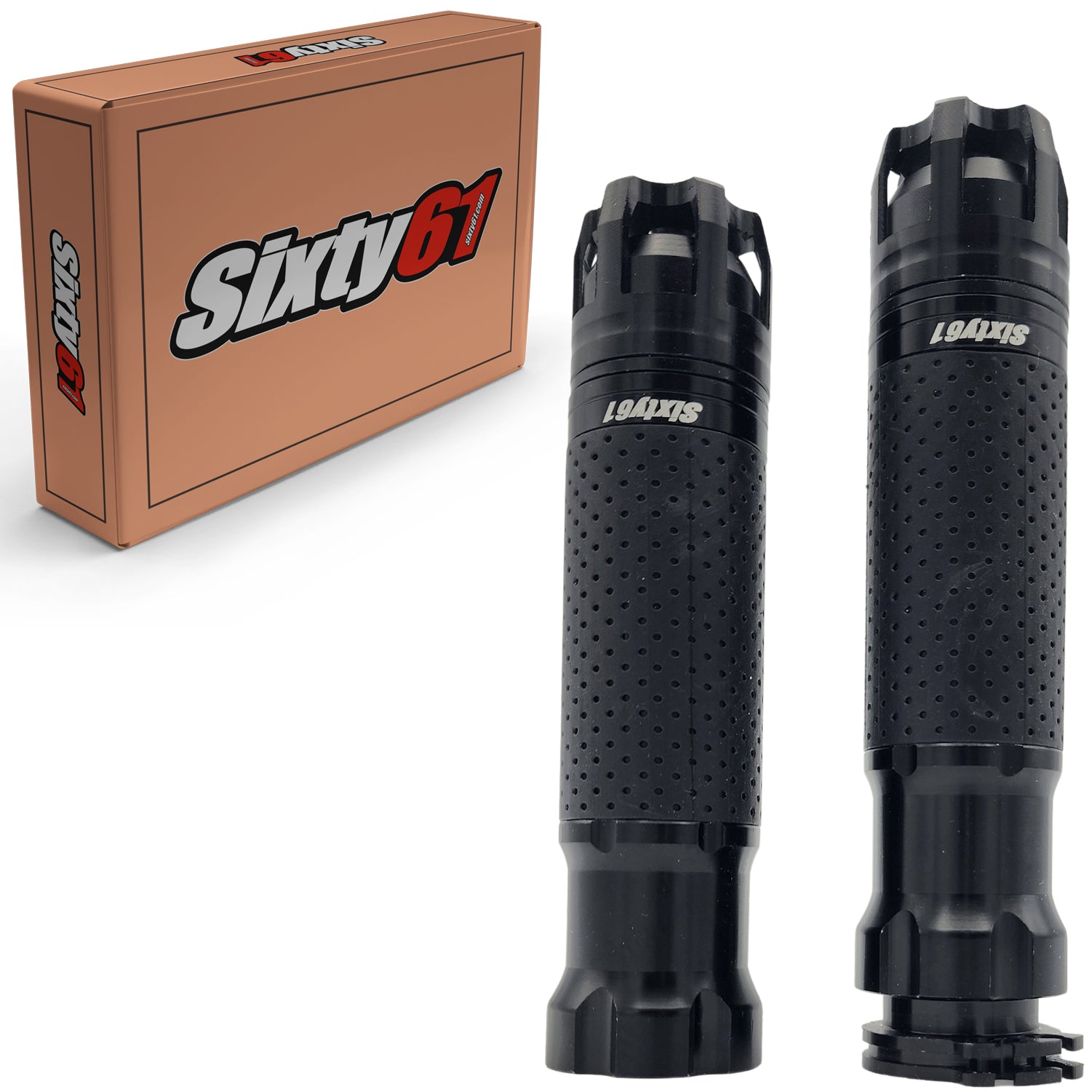 Kawasaki Ninja and Z Black Aluminum Comfort Rubber Grips | Sixty61