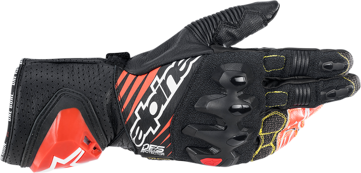 Guantes ALPINESTARS GP Tech v2 - Negro/Blanco/Rojo Fluo - 2XL 3556622-1231-2X