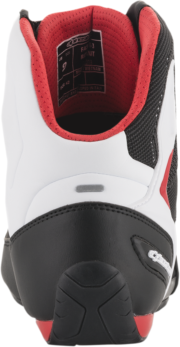 Zapatillas ALPINESTARS Faster-3 Rideknit® - Negro/Blanco/Rojo - Talla 9 de EE. UU. 2510319123-9