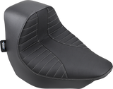 Asiento EZ-Solo de DRAG SPECIALTIES - Costura de escorpión - Hilo plateado - Vinilo - FLFB/S '18-'22 ACT EZ-ON MOUNT STYLE 0802-1186