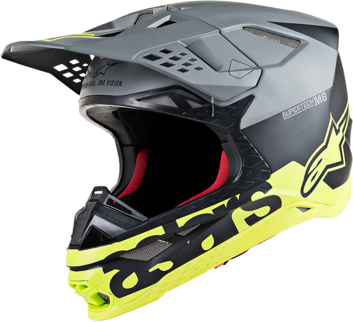 Casco de motocicleta ALPINESTARS Supertech M8 - Radium - MIPS - Negro mate/Gris medio/Amarillo fluorescente - Grande 8301519-1305-LG