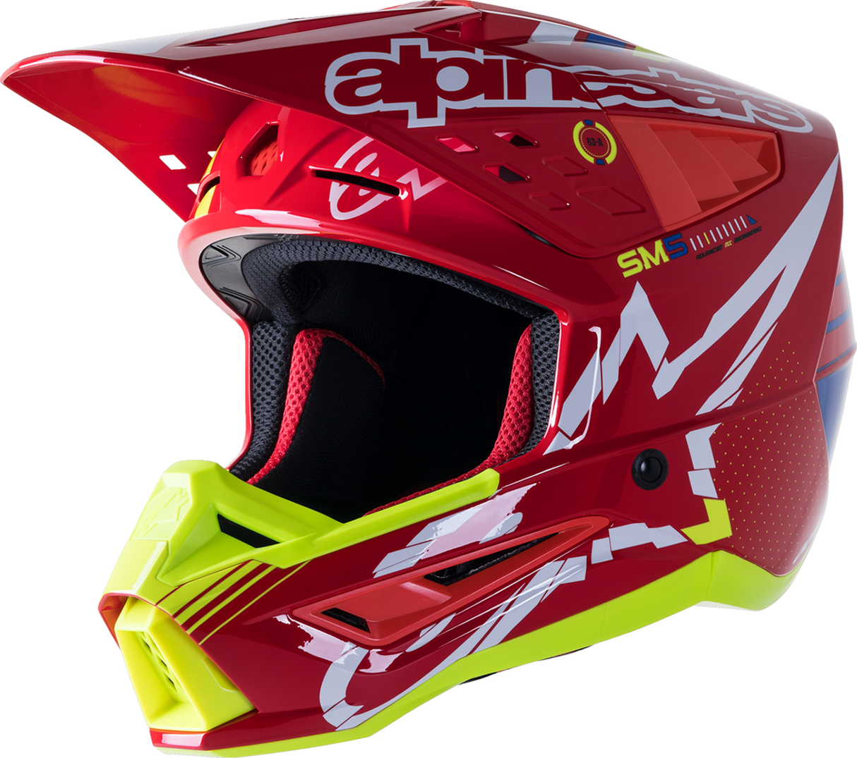 Casco de motocicleta ALPINESTARS SM5 - Acción - Rojo/Blanco/Amarillo Fluo - Mediano 8306122-3325-MD