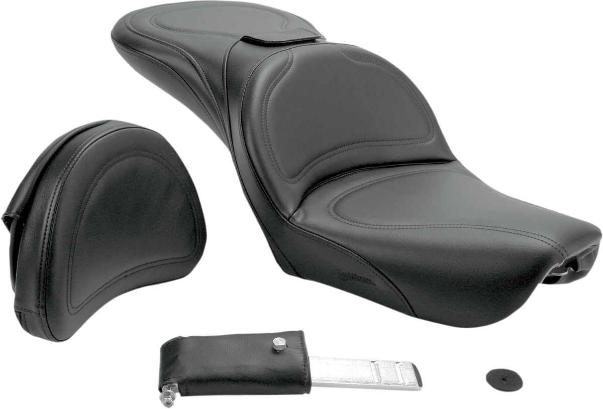Asiento SADDLEMEN - Explorer - Con respaldo - Cosido - Negro - FXDWG '04-'05 804-05-0301