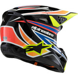 Casco de moto juvenil ALPINESTARS SM3 - Wurx - Negro brillante/Amarillo fluorescente/Azul/Rojo - Talla pequeña 8302025-1574-YS 