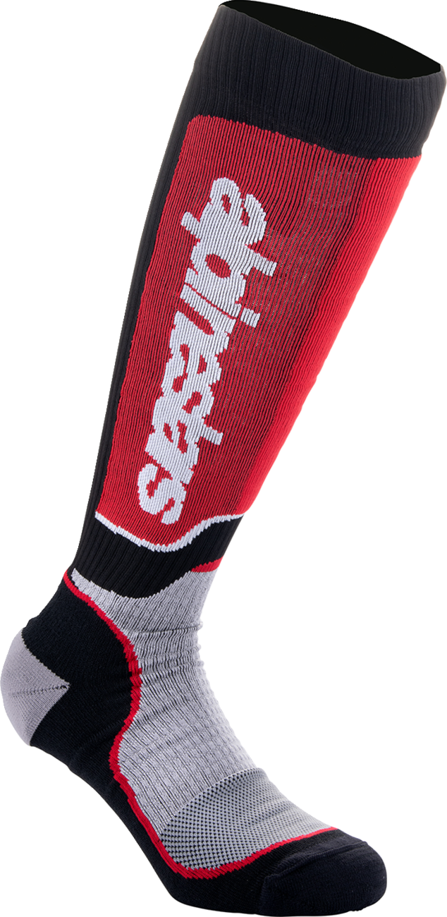 Calcetines ALPINESTARS MX Plus - Negro/Rojo/Gris - Talla grande 4702324-1215-L