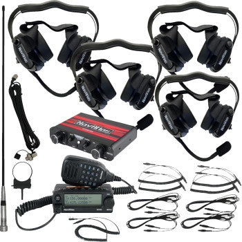 Kit de intercomunicador/radio y auriculares NAVATLAS - 4 asientos - Negro NI2RBHBK4 