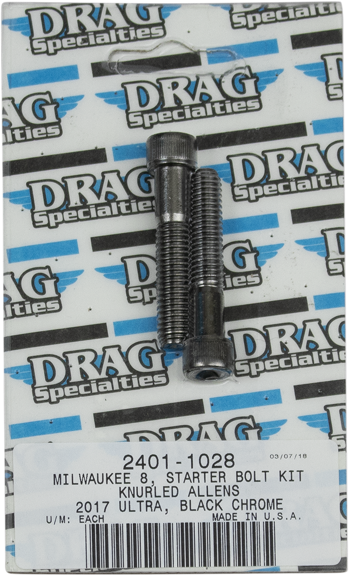Kit de pernos moleteados de arranque DRAG SPECIALTIES - Negro/Cromo - M8 MK781BK