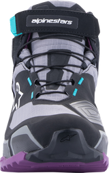 Zapatillas ALPINESTARS Stella CR-X Drystar® para mujer - Negro/Gris/Verde azulado/Morado - Talla 7 de EE. UU. 261152313707