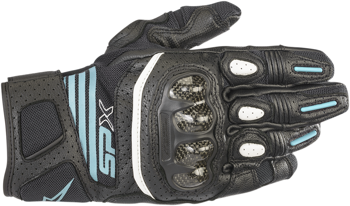 Guantes ALPINESTARS Stella SPX AC V2 para mujer - Negro/Verde azulado - XL 3517319-1170-XL