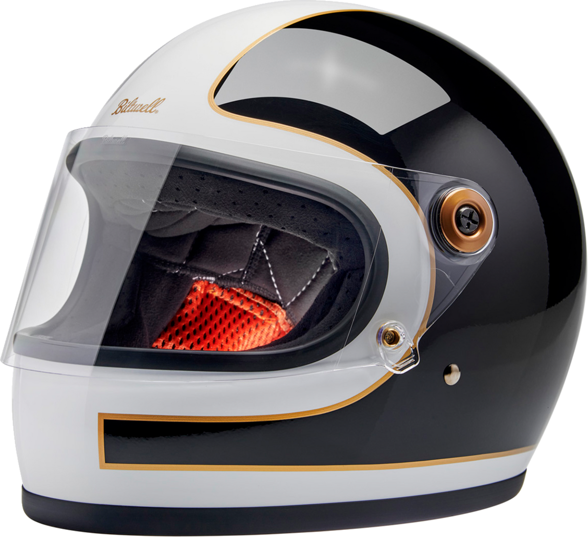 Casco BILTWELL Gringo S - Blanco brillante/Negro Tracker - Pequeño 1003-566-502 