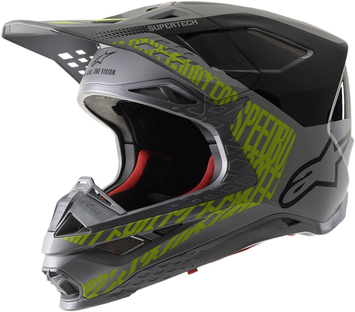 Casco de motocicleta ALPINESTARS Supertech M8 - Triple - MIPS - Plata/Negro/Amarillo Fluo - Grande 8301319-1955-LG