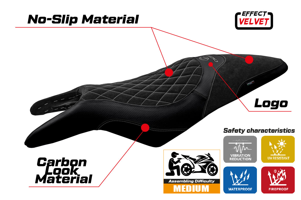 Funda Asiento Cagiva Raptor 650-1000 2000-2007 Tappezzeria Italia TPZ en Negro