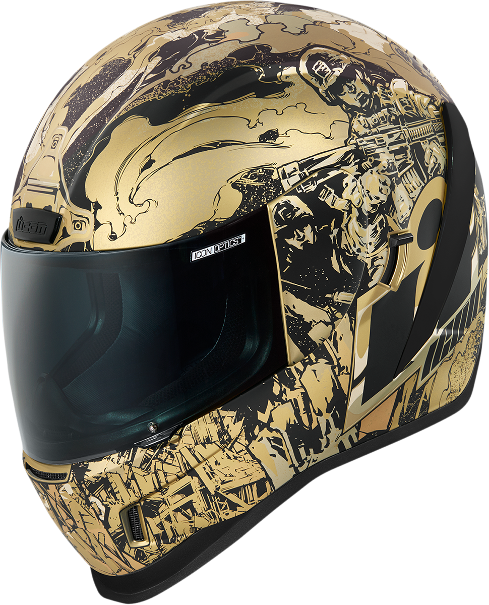 black and gold icon helmet ICON Airform™ Motorcycle Helmet - Guardian - Gold